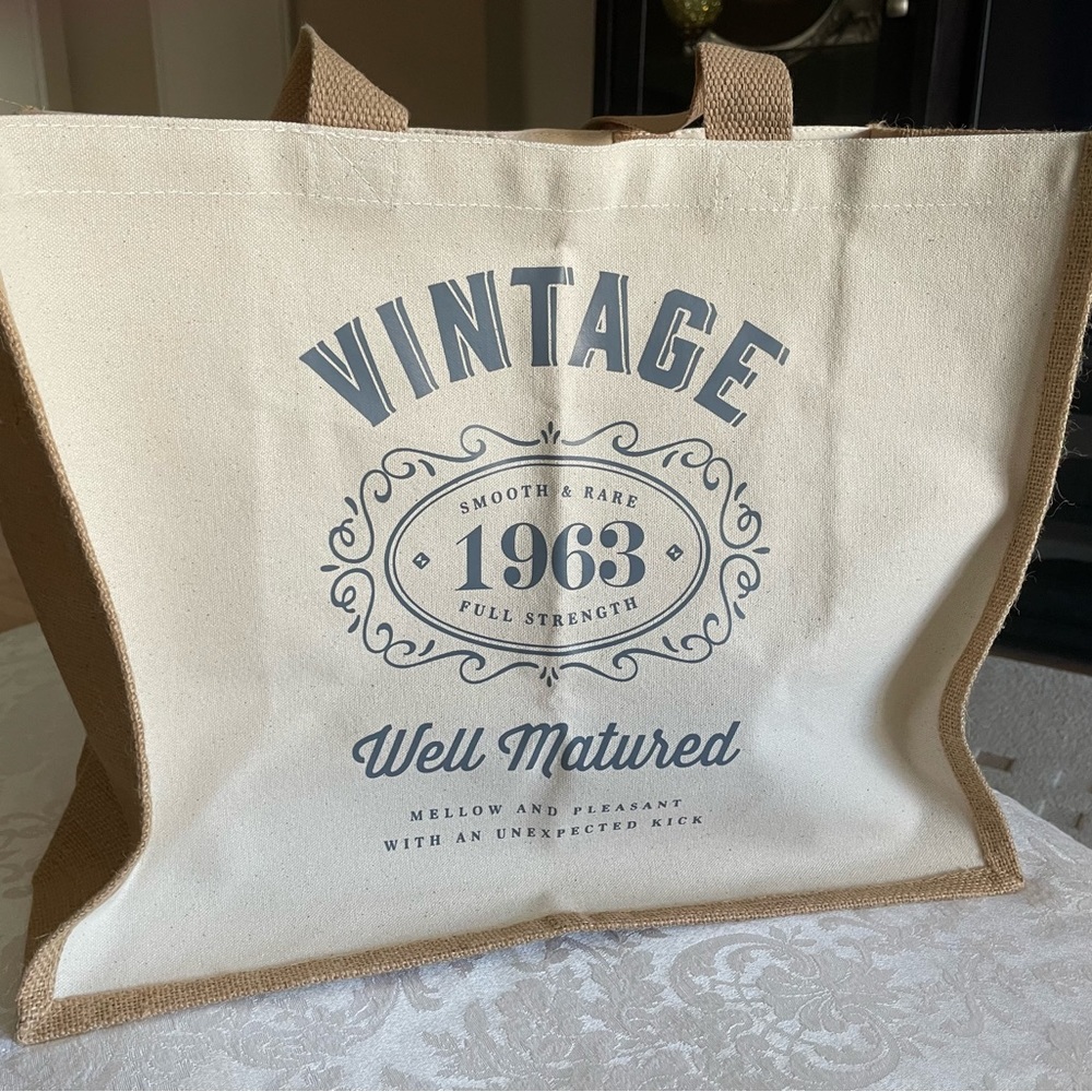 50th Birthday Keepsake Novelty Gift Shopping Tote Bag "Smooth & Rare" 1963 - NEW